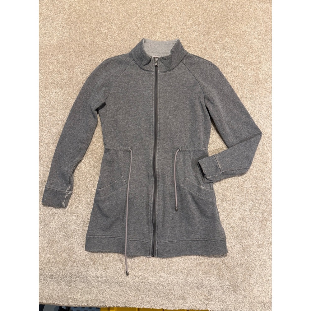 UGG Jacket Womens Small Gray Full Zip Drawstring Waist Fleece Lined UA5188W